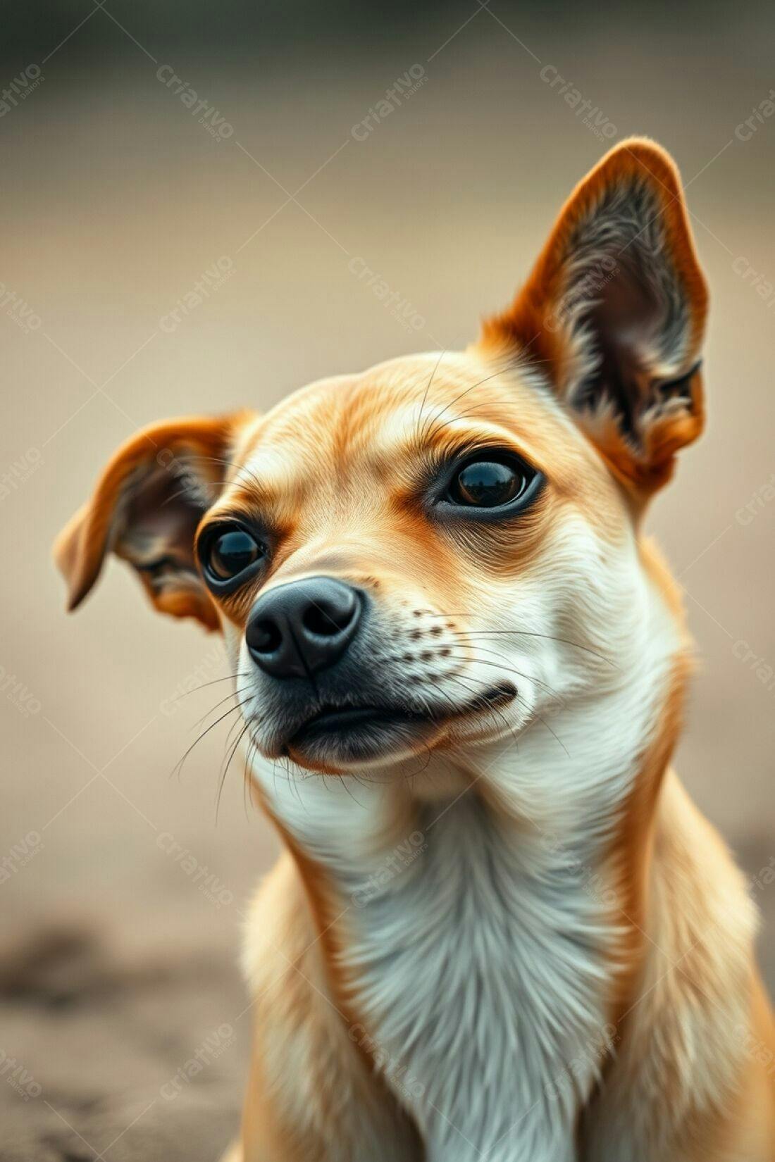 Cachorro caramelo olhar pensativo