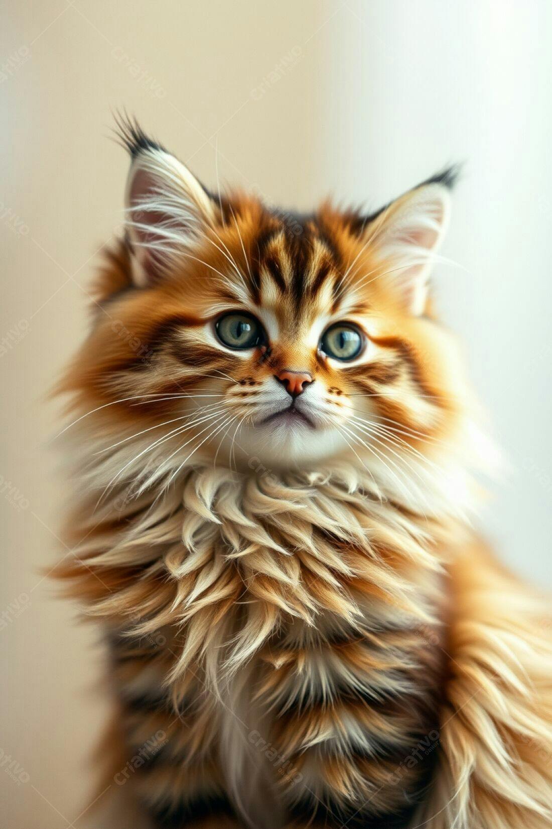 Gatinho Maine Coon com Pelagem Vermelha e Marrom