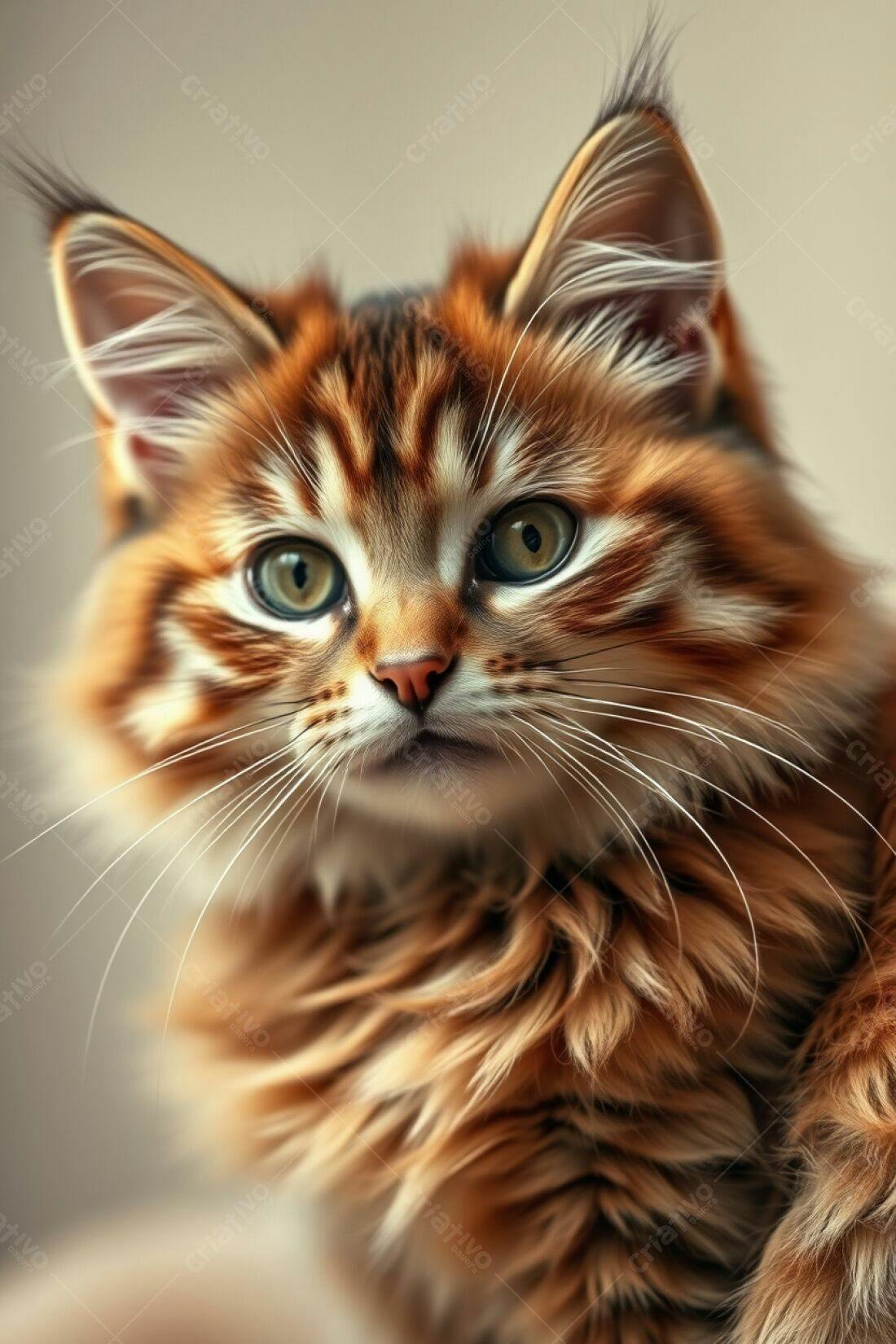 Gatinho ruivo de pêlo longo retrato