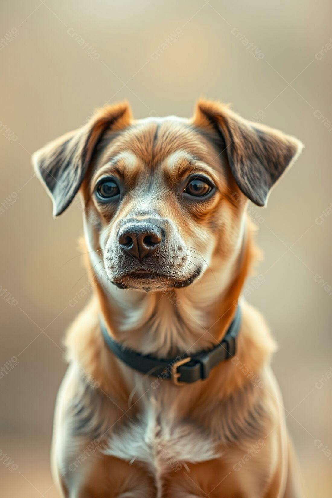 Cachorro Marrom Olhos Escuros Retrato