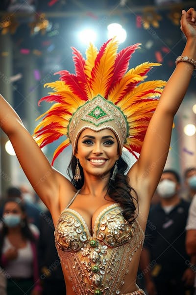 Musa Do Carnaval Mulher Feliz No Carnaval Imagem Em Png Fullhd 4K Gratis