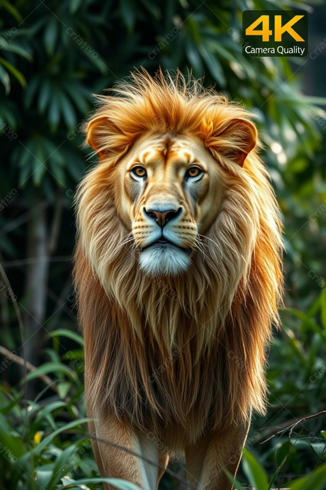 Leão majestoso na selva