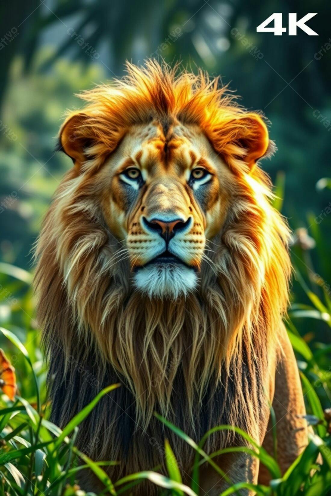 Leão majestoso na savana africana