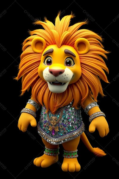 Mascote 3D Leão Gratis Png Free Para O Carnaval Mascote De Carnaval 2025