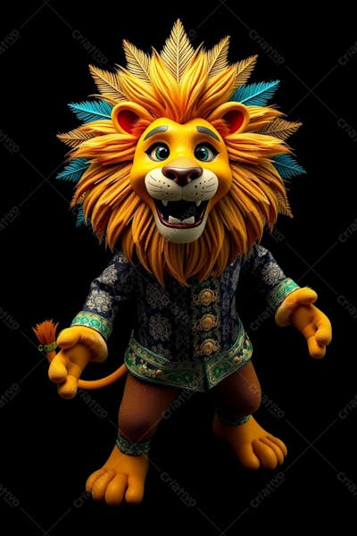 Mascote 3D Leão Gratis Png Free Para O Carnaval Mascote De Carnaval 2025