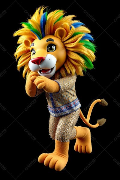 Mascote 3D Leão Gratis Png Free Para O Carnaval Mascote De Carnaval 2025