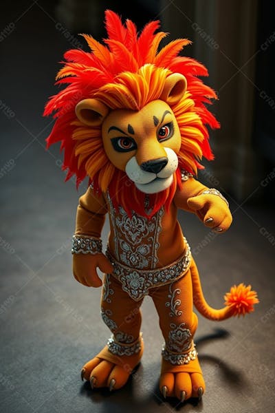 Mascote 3D Leão Gratis Png Free Para O Carnaval Mascote De Carnaval 2025
