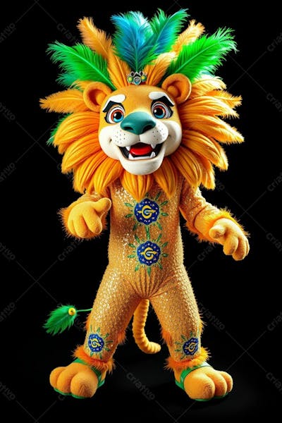 Mascote 3D Leão Gratis Png Free Para O Carnaval Mascote De Carnaval 2025