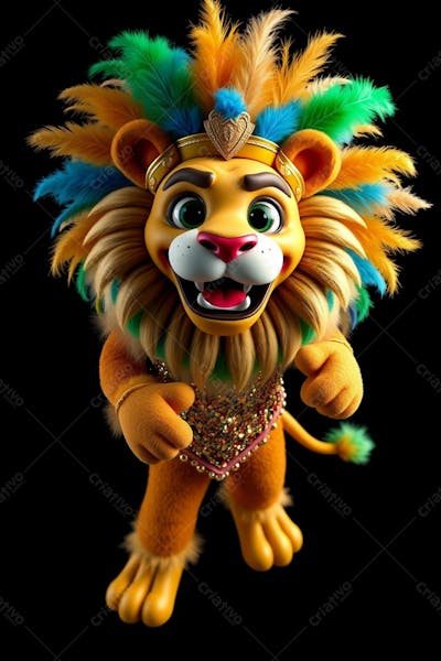 Mascote 3D Leão Gratis Png Free Para O Carnaval Mascote De Carnaval 2025
