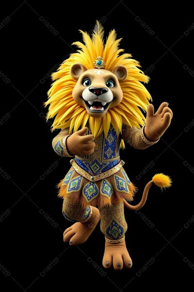 Mascote 3D Leão Gratis Png Free Para O Carnaval Mascote De Carnaval 2025