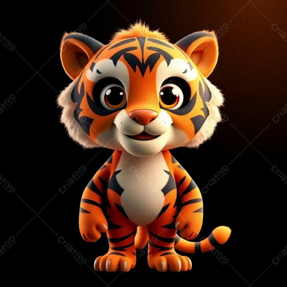 Tigre Bebê fofinho estilo Cartoon