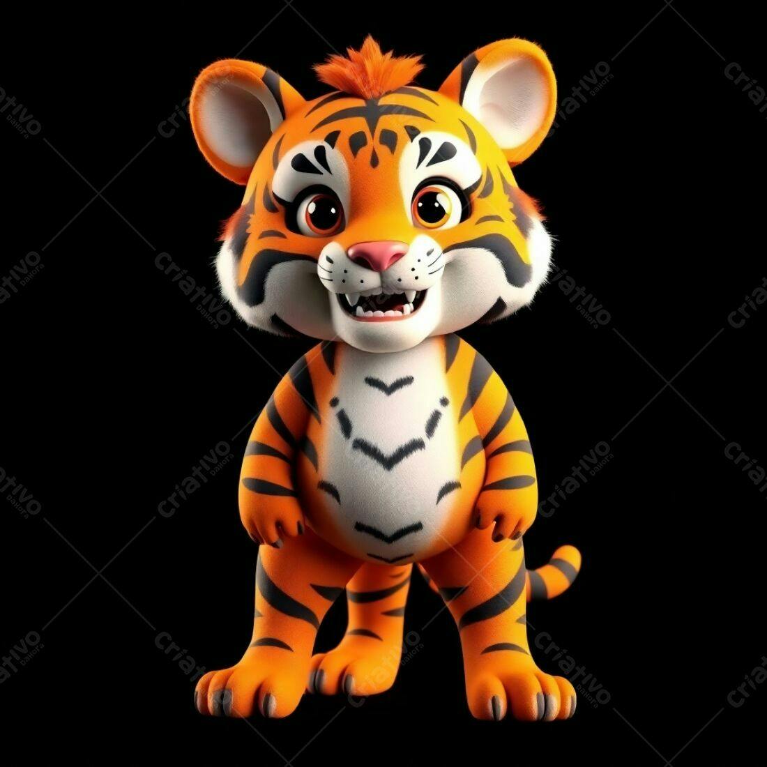Tigre Bebê Lindo Animação 3D