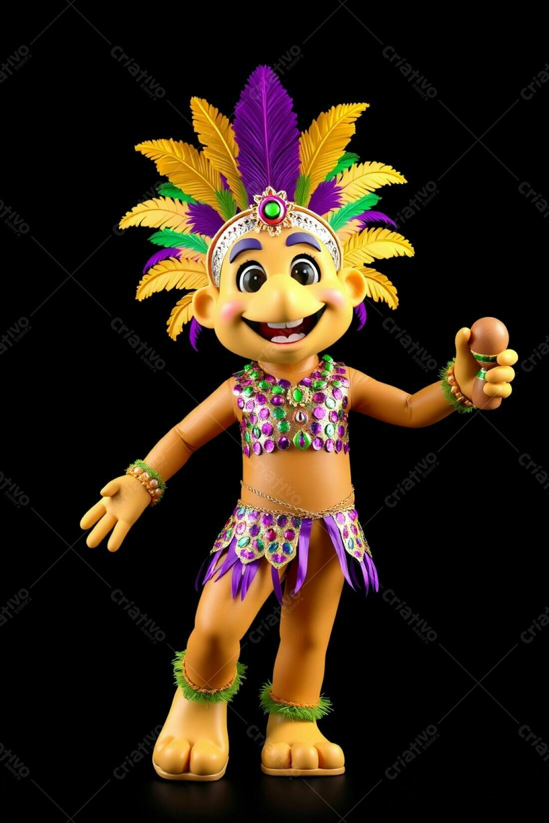 Boneco de Carnaval segurando ovo