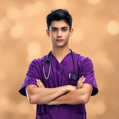 Imagem Png De Médico Vestindo Uniforme Roxo Janeiro Roxo