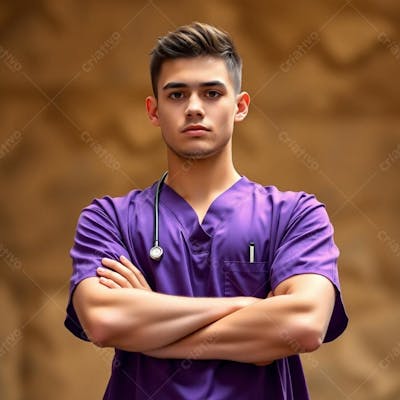 Imagem Png De Médico Vestindo Uniforme Roxo Janeiro Roxo