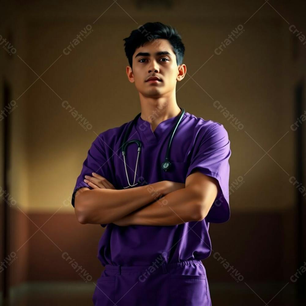 Imagem Png De Médico Vestindo Uniforme Roxo Janeiro Roxo