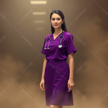 Imagem Png De Médico Vestindo Uniforme Roxo Janeiro Roxo