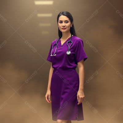 Imagem Png De Médico Vestindo Uniforme Roxo Janeiro Roxo