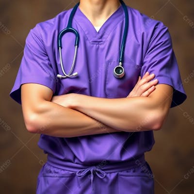 Imagem Png De Médico Vestindo Uniforme Roxo Janeiro Roxo