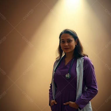 Imagem Png De Médico Vestindo Uniforme Roxo Janeiro Roxo