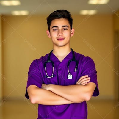 Imagem Png De Médico Vestindo Uniforme Roxo Janeiro Roxo