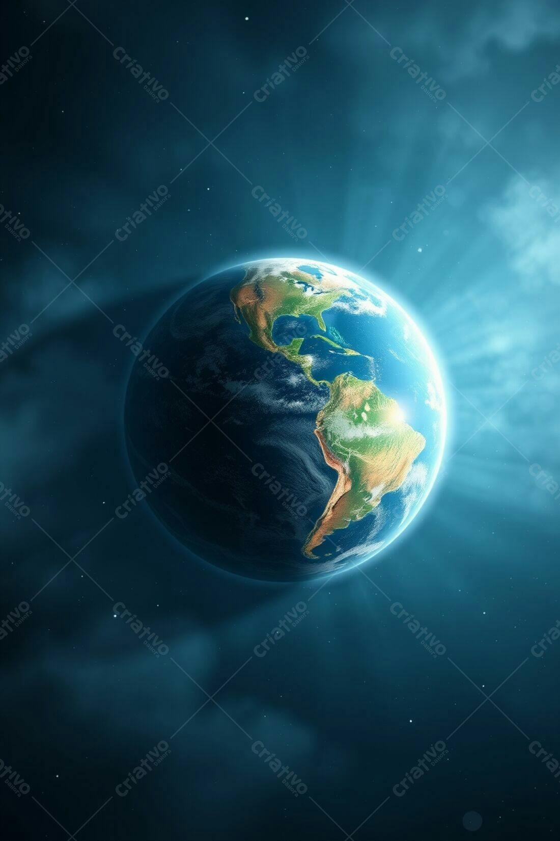 Planeta Terra vista do espaço azul escuro