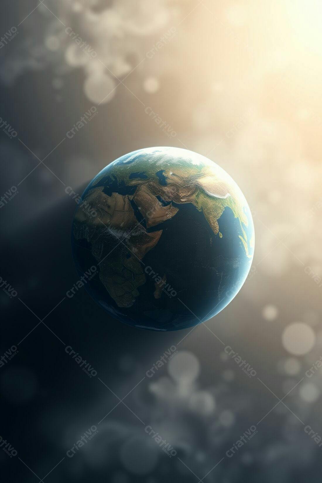 Planeta Terra em fundo espacial