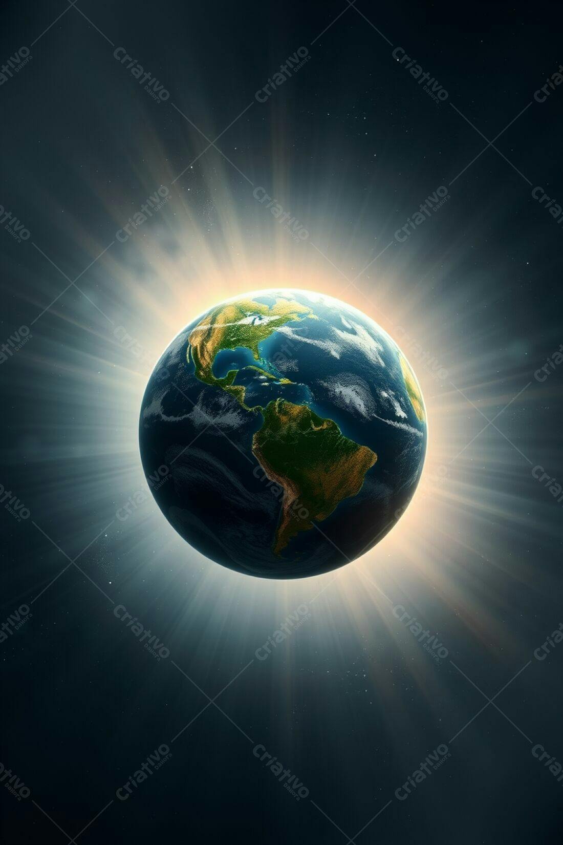 Planeta Terra iluminado do espaço