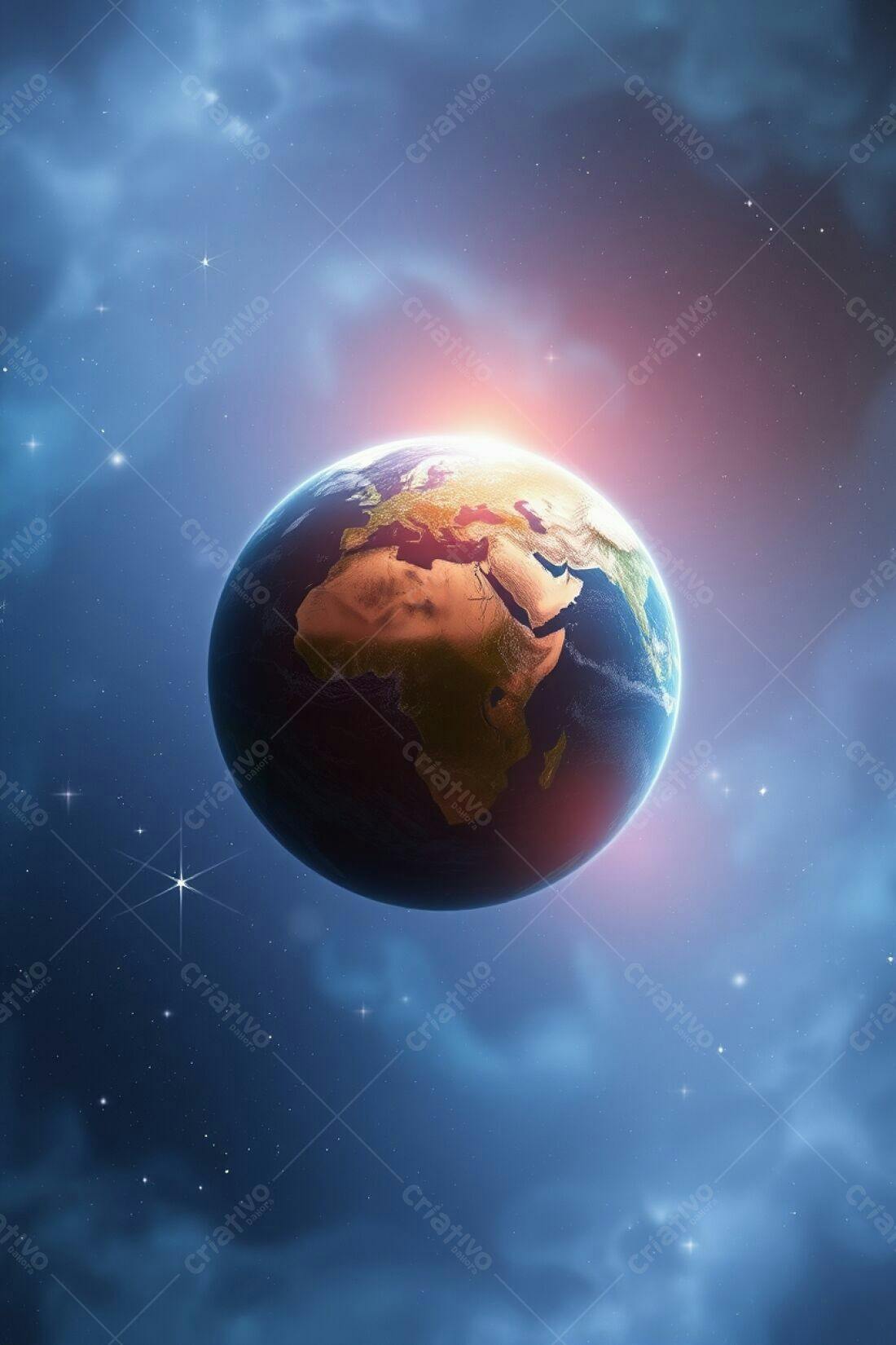 Planeta Terra vista do espaço noturno