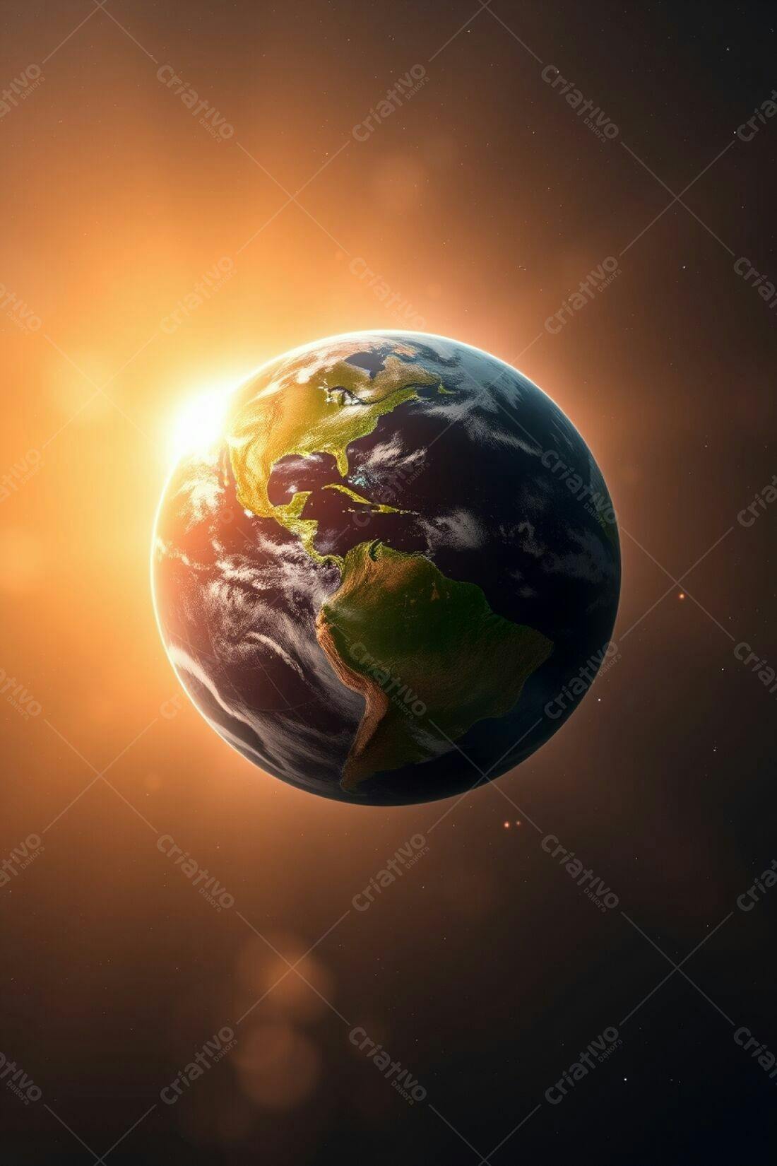 Planeta Terra amanhecer espacial