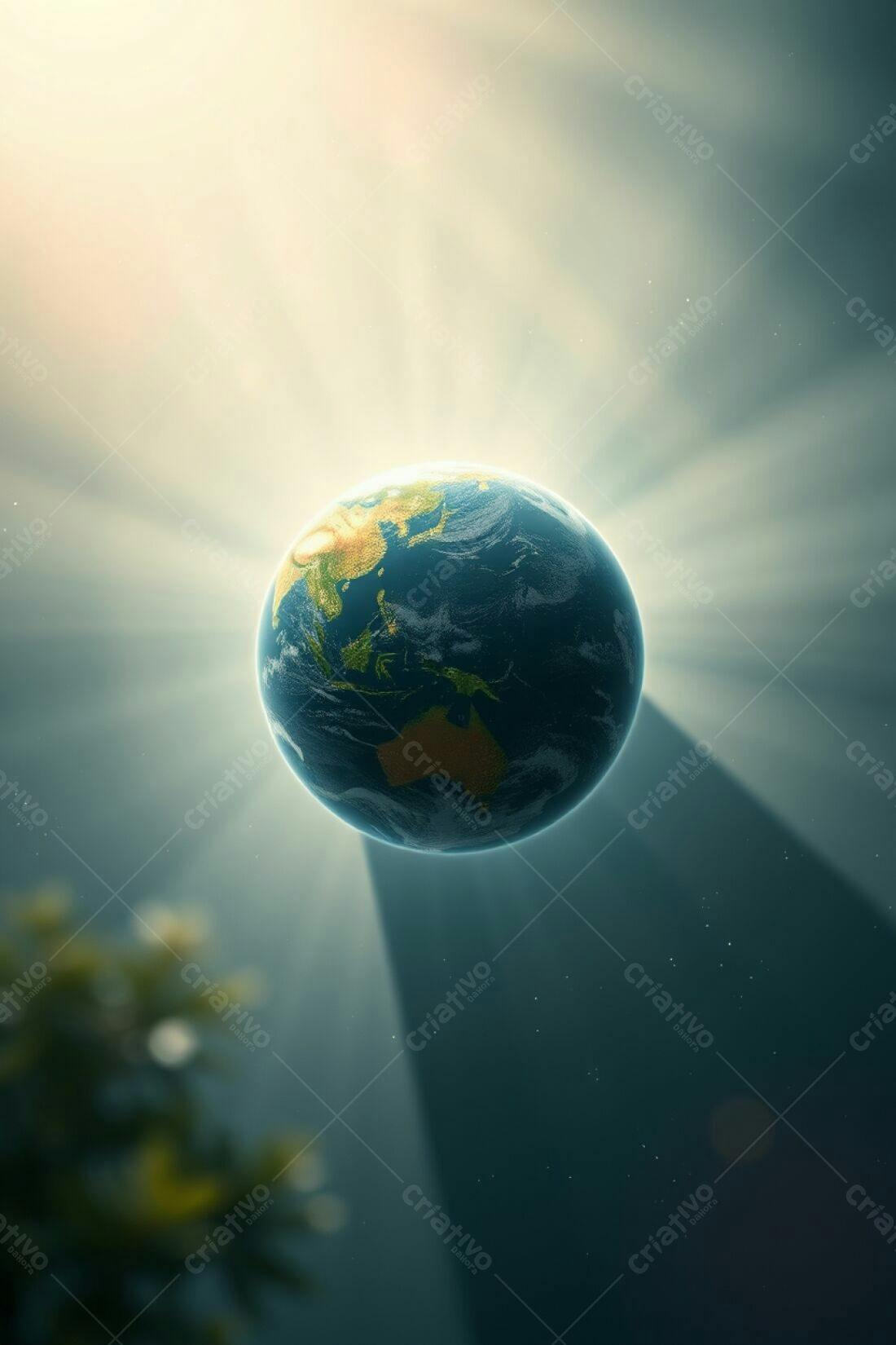 Planeta Terra iluminado do espaço