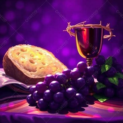 Pão Calice Vinho E Coroa De Espinhos A Maior Simbologia De Toda Da Santa Ceia Gratis Png 4K