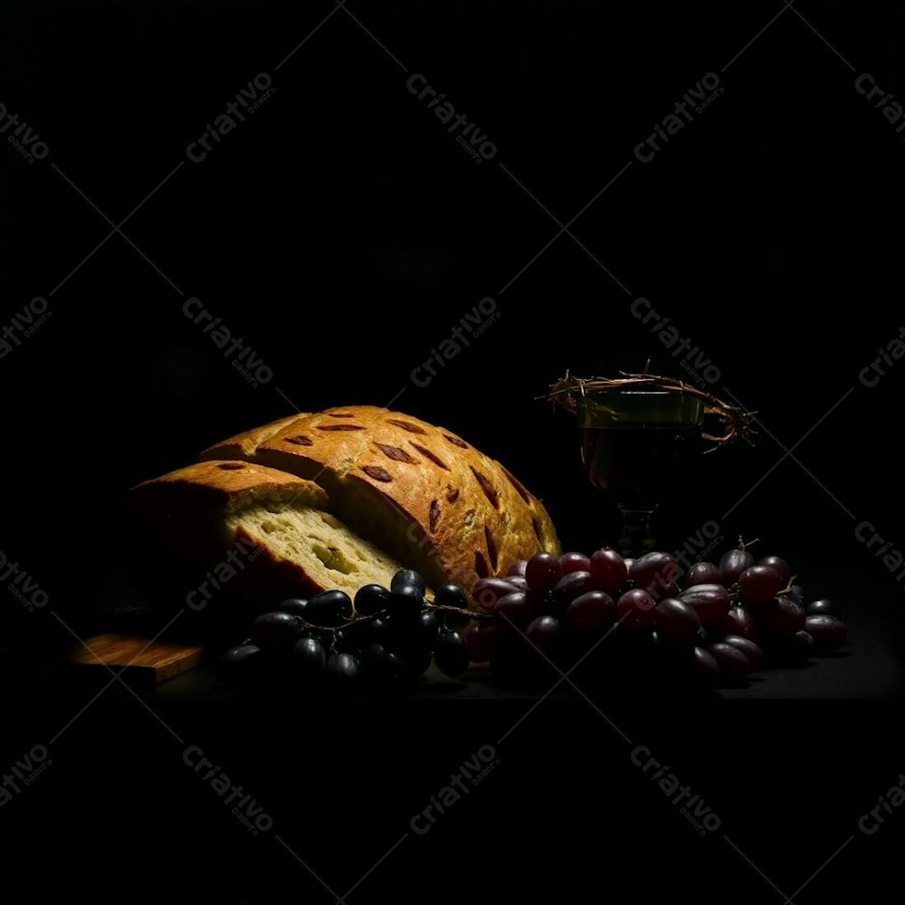 Pão Calice Vinho E Coroa De Espinhos A Maior Simbologia De Toda Da Santa Ceia Gratis Png 4K