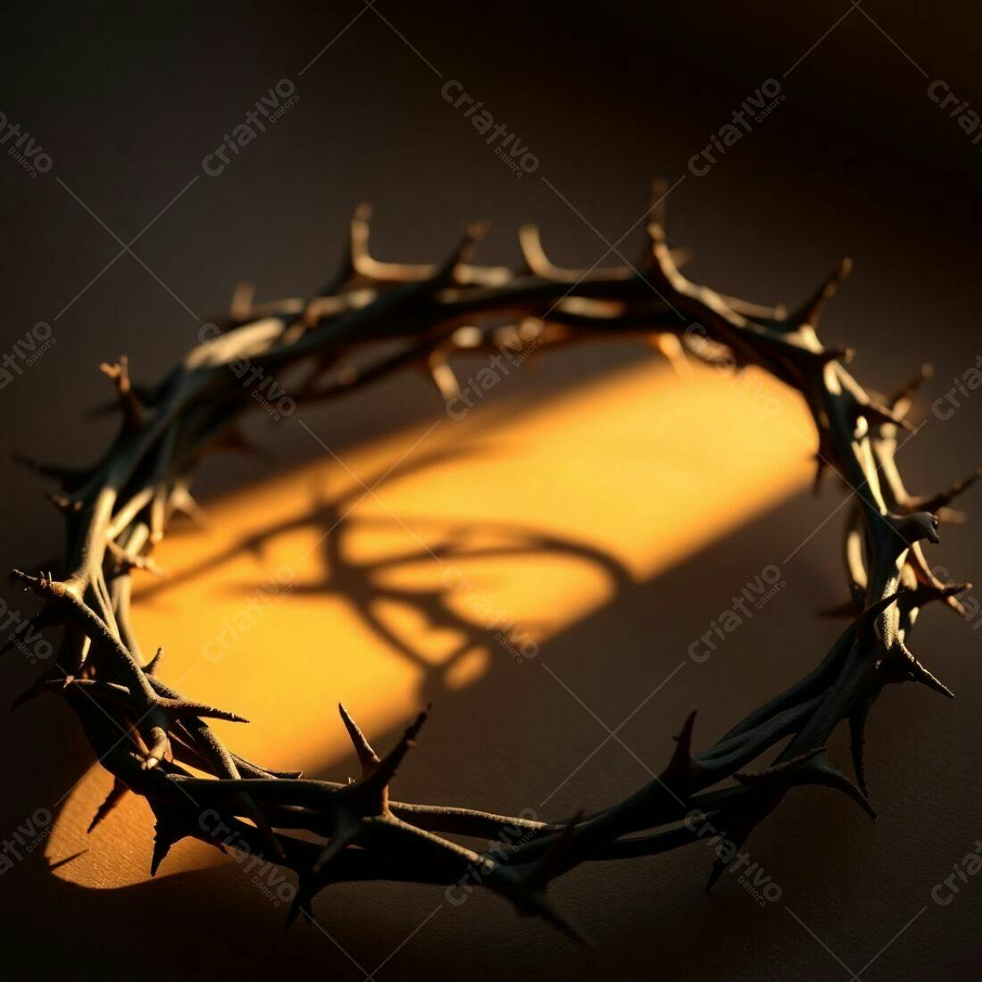 Coroa de Espinhos sob Luz Dourada