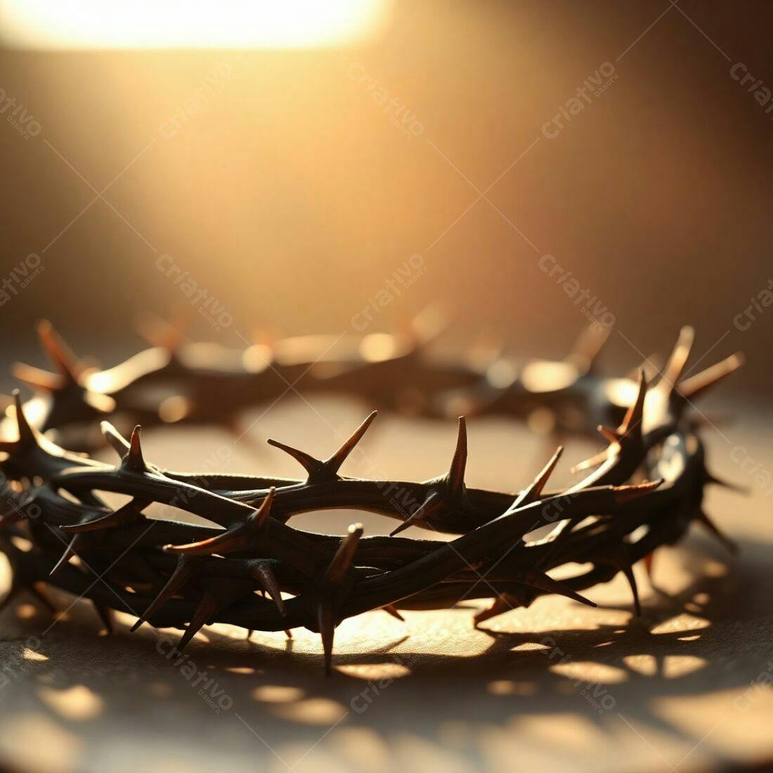 Coroa de Espinhos sob Luz Dourada