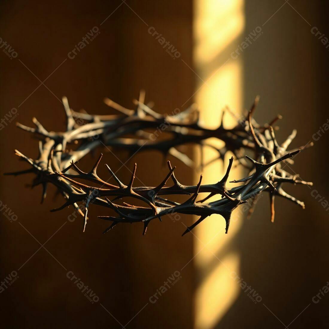 Coroa de Espinhos em fundo dourado