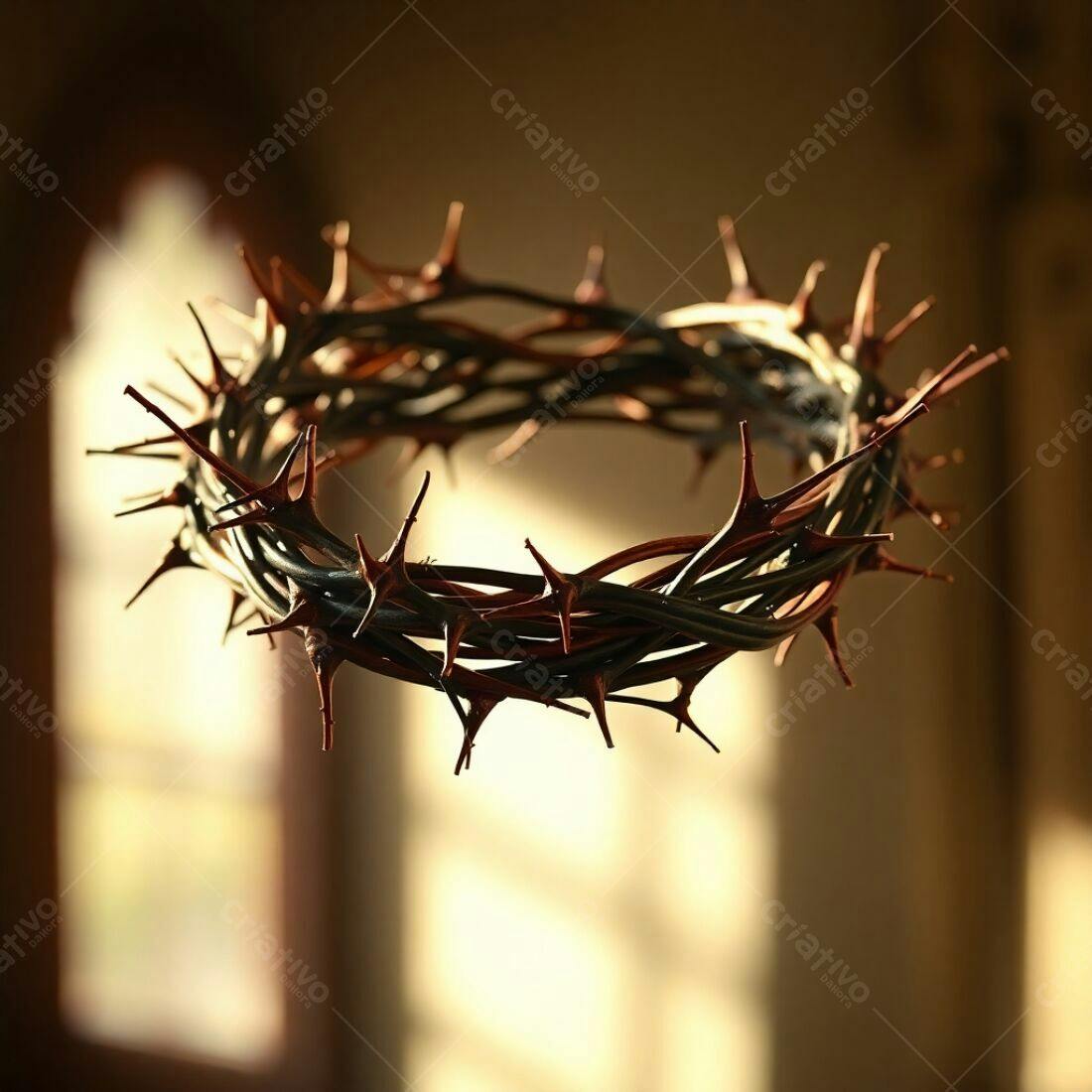 Coroa de Espinhos em ambiente religioso