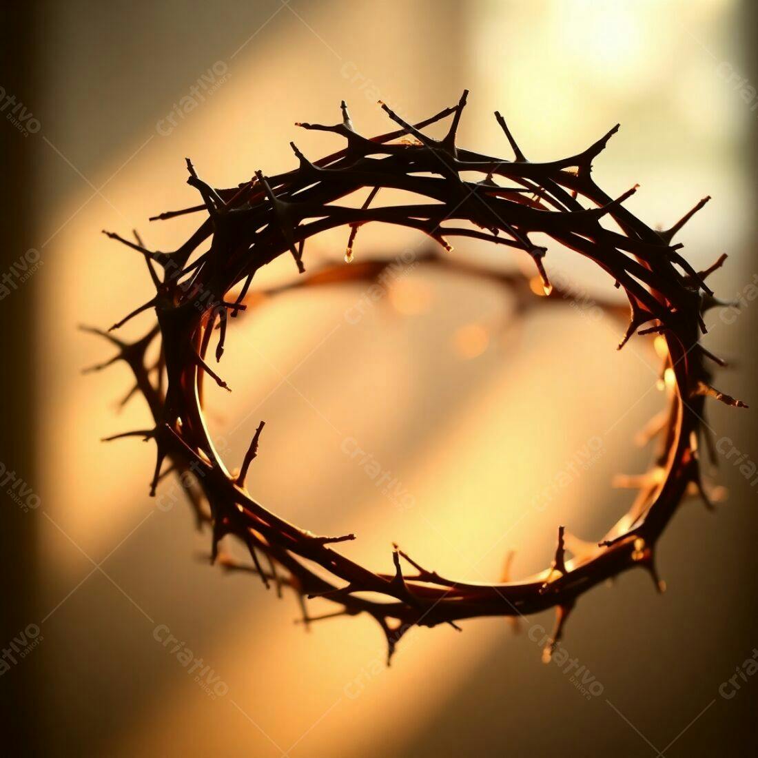Coroa de Espinhos com Luz Dourada