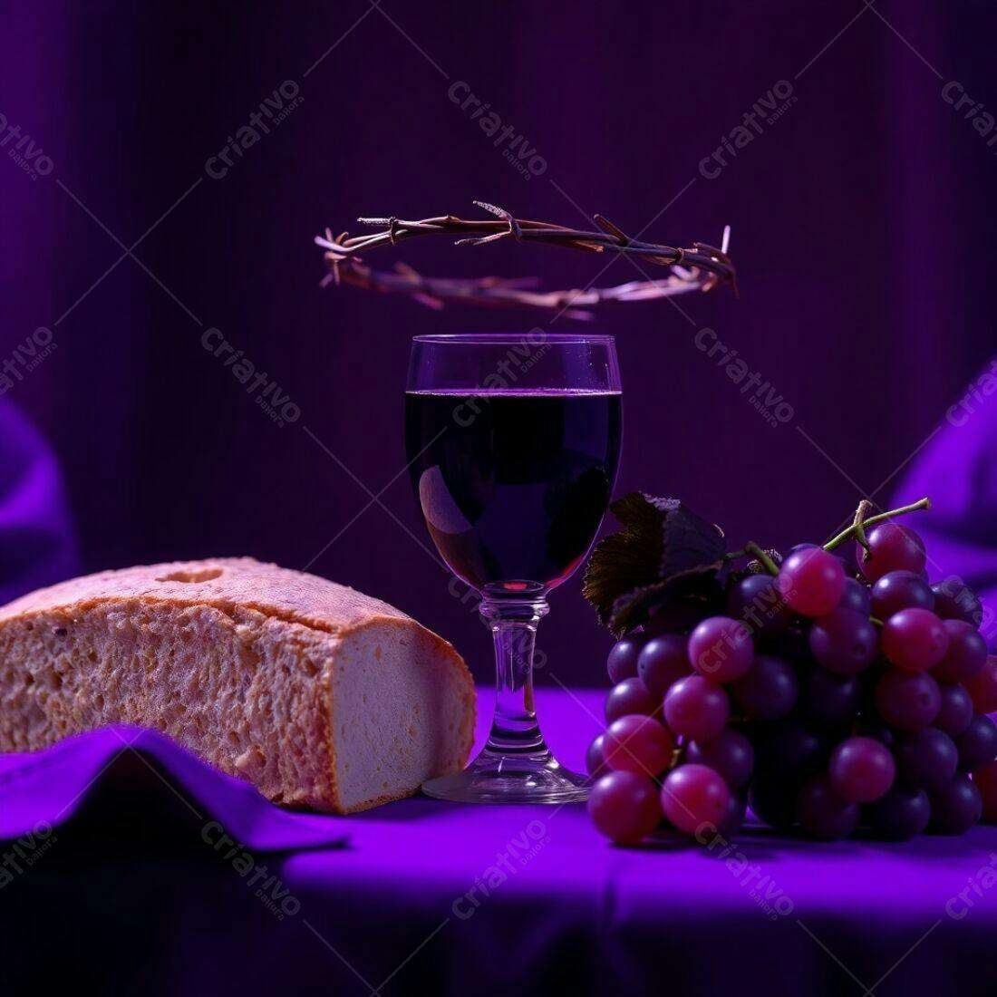 Ceia Sagrada vinho pão coroa espinhos