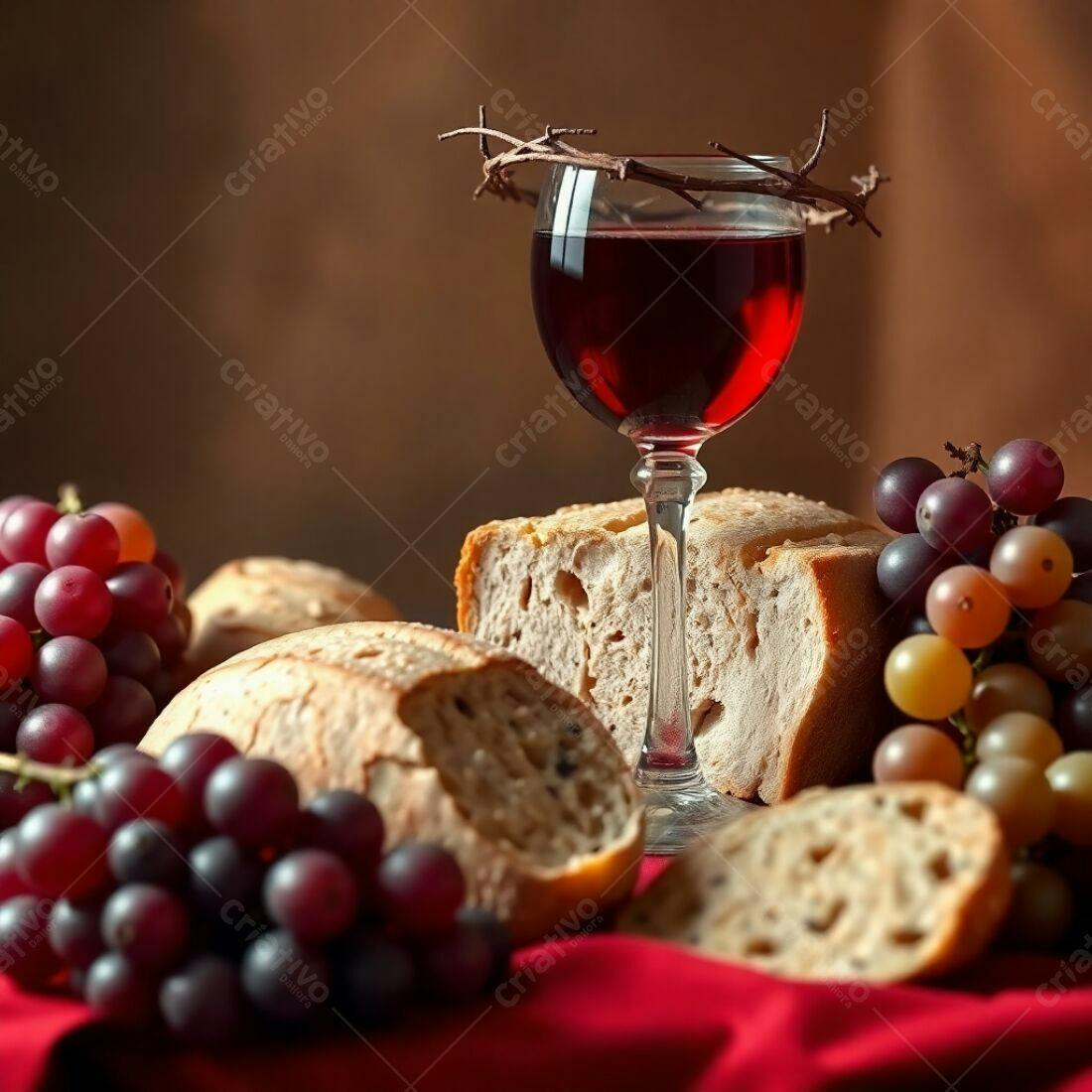 Cea Sagrada Pão Vinho Uvas