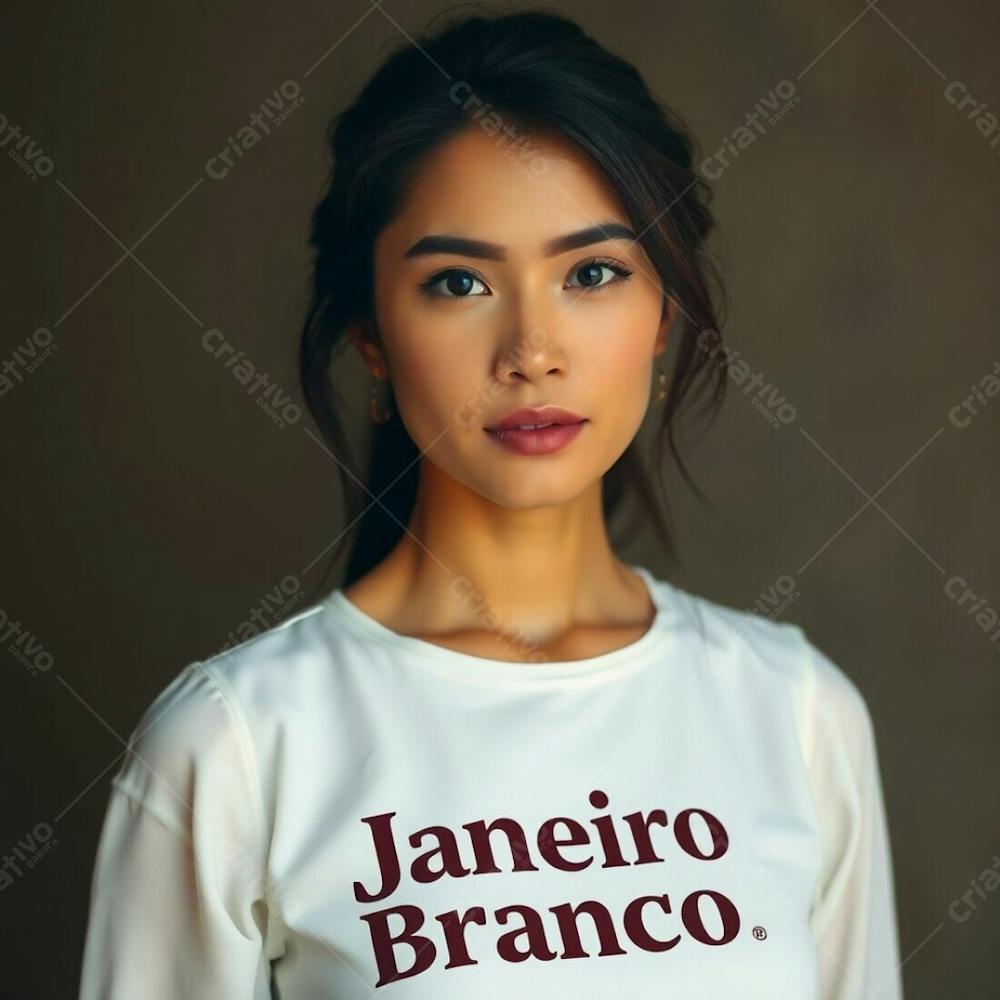 A Professional Fine Art Photograph, Associated Press Style, Featuring A Woman In A White Dress Representing The Janeiro Branco Campaign. Warm, Slightly Dark Tones With Soft, Gentle Lighting. Natural Earth Tones, Bro