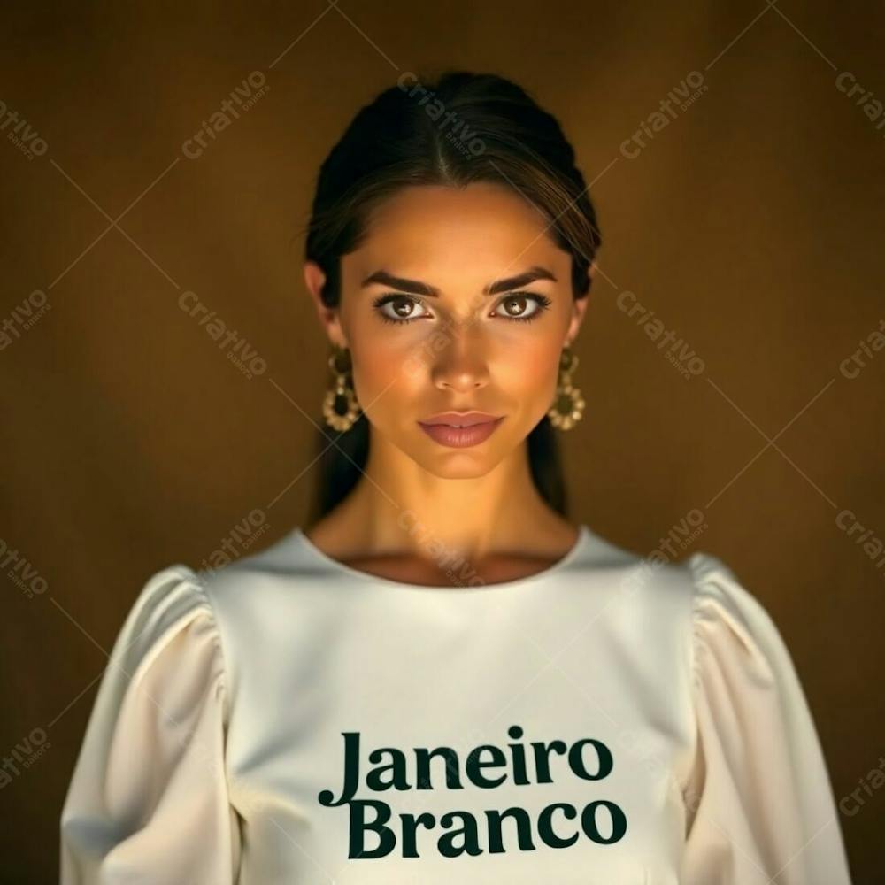 A Professional Fine Art Photograph, Associated Press Style, Featuring A Woman In A White Dress Representing The Janeiro Branco Campaign. Warm, Slightly Dark Tones With Soft, Gentle Lighting. Natural Earth Tones, Bro