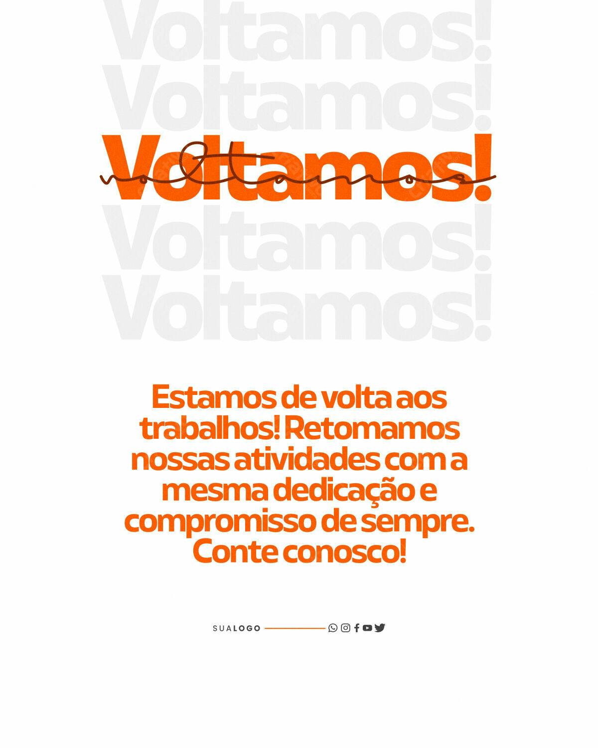Flyer Anúncio de Retorno PSD Editável