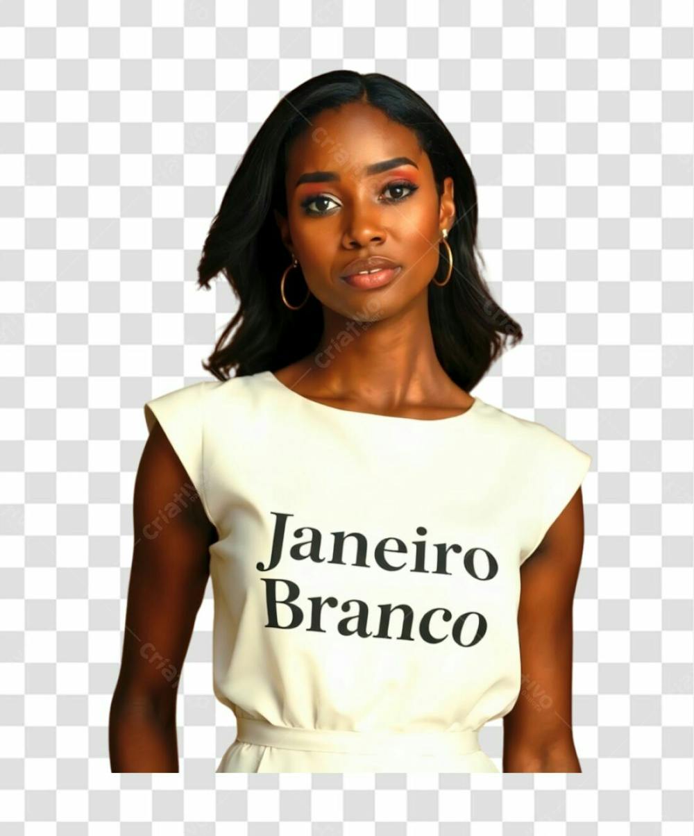 Mulher Com Roupa Branca Janeiro Branco Png Com Fundo Transparente