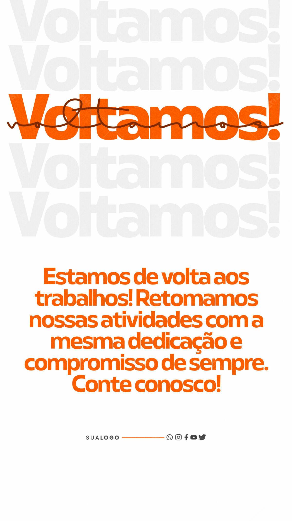 Anúncio Voltamos PSD Editável