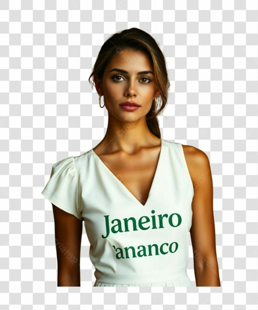 Mulher Com Roupa Branca Janeiro Branco Png Com Fundo Transparente