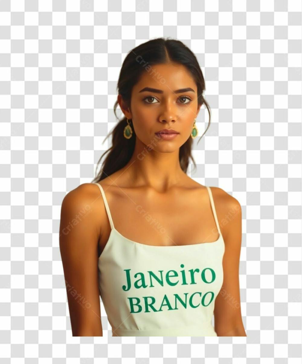 Mulher Com Roupa Branca Janeiro Branco Png Com Fundo Transparente