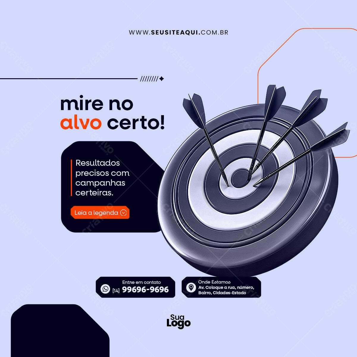 Post para Redes Sociais com Alvo PSD Editável