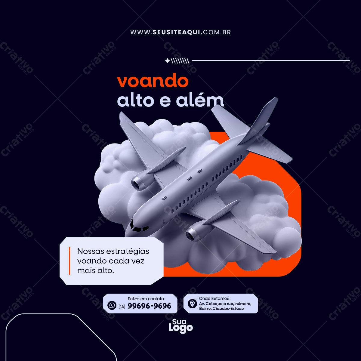 Postagem Instagram Negócios Aéreos PSD Editável