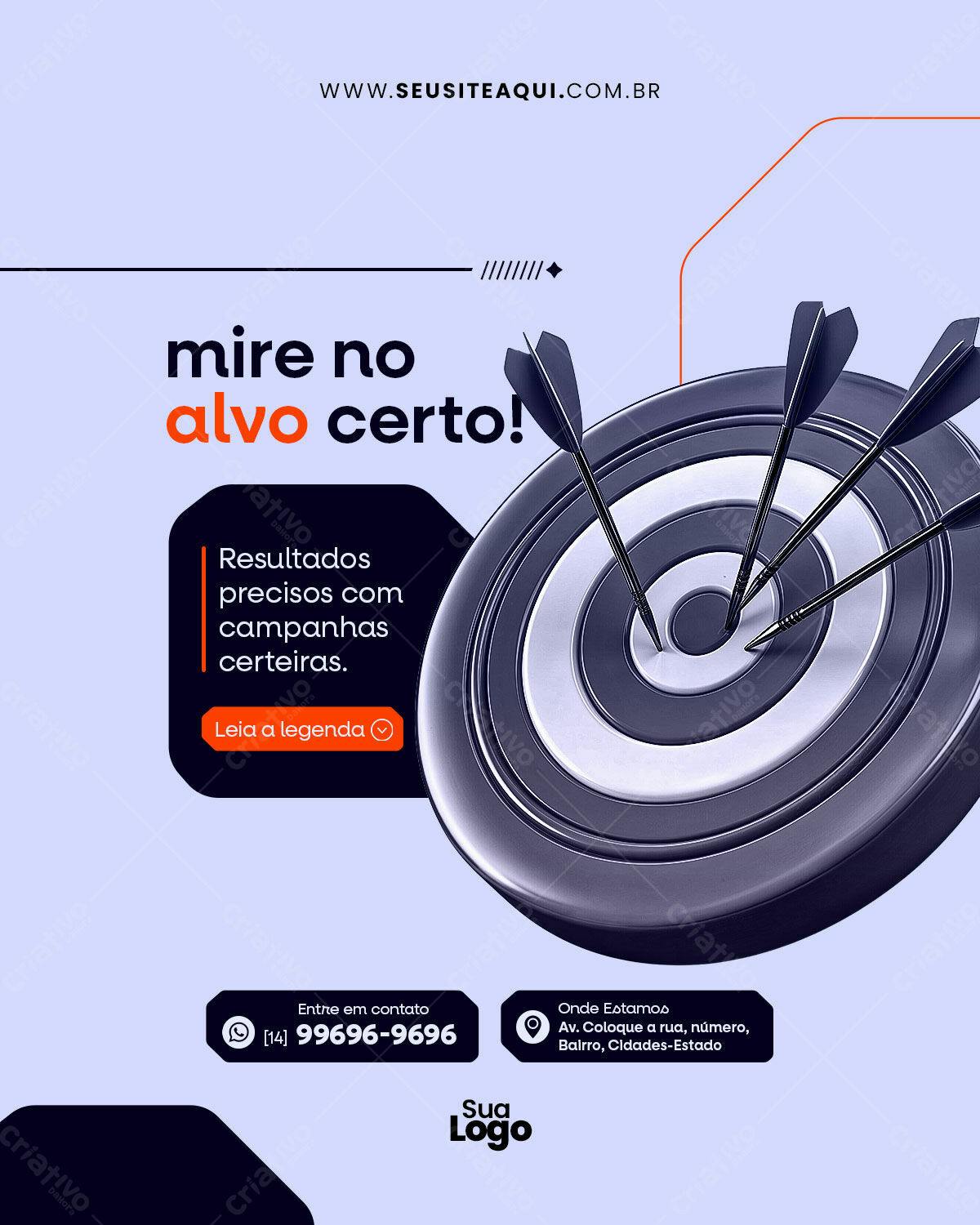 Post para Redes Sociais com Alvo PSD Editável